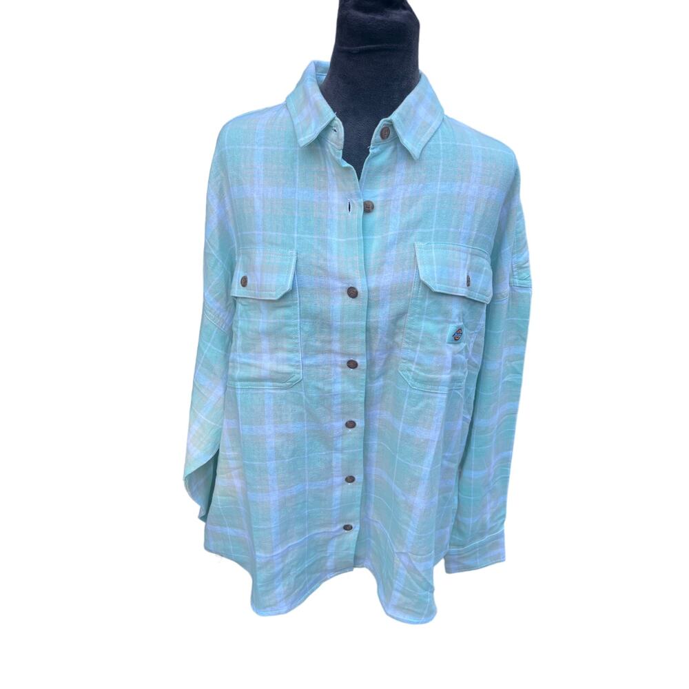Dickies Womens Long Sleeve Loose Fit Button-Down Shirt XL - Picture 3 of 9